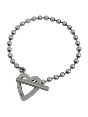 Gucci Ball Chain Bracelet Heart 925 Sterling Silver